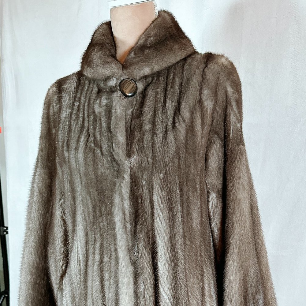 Mink Fur Coat, Blue Iris, Full Length, Woman Size S-M